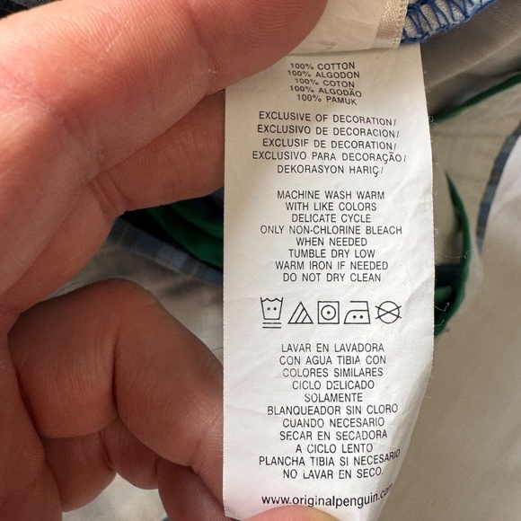 Penguin‎ by Munsingwear Men's Plaid Chino Shorts Blue 33 Preppy Boardwalk Beach - Picture 10 of 16